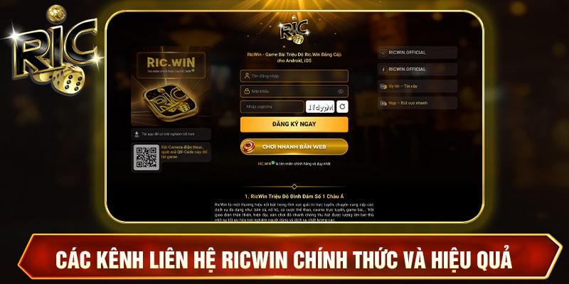 Liên Hệ Ricwin - Sân Chơi Đẳng Cấp, Hỗ Trợ Tận Tâm 24/7 Các kênh liên hệ Ricwin chính thức và hiệu quả
